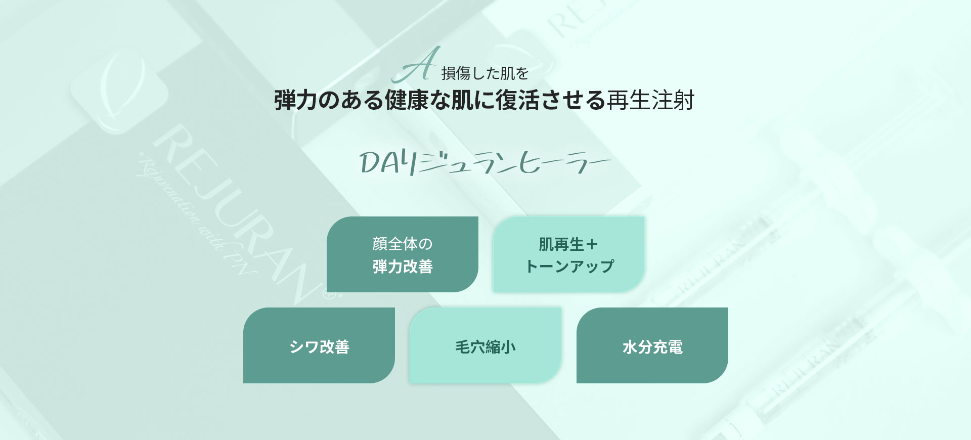 損傷した肌を弾力のある健康な肌に復活させる再生注射DAリジュランヒーラー