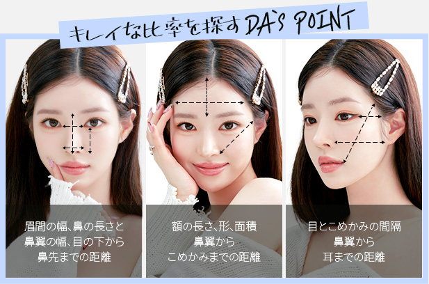 顔立ちを引き立たせるDA’s POINT